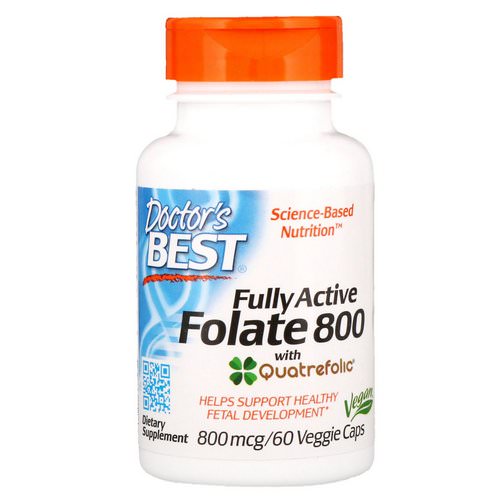 Doctor's Best, Fully Active Folate 800, 800 mcg, 60 Veggie Caps Review