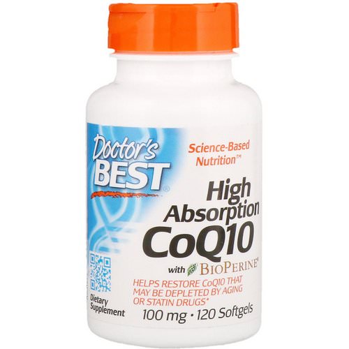 Doctor's Best, High Absorption CoQ10 with BioPerine, 100 mg, 120 Softgels Review