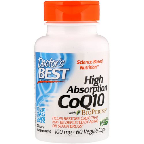 Doctor's Best, High Absorption CoQ10 with BioPerine, 100 mg, 60 Veggie Caps Review