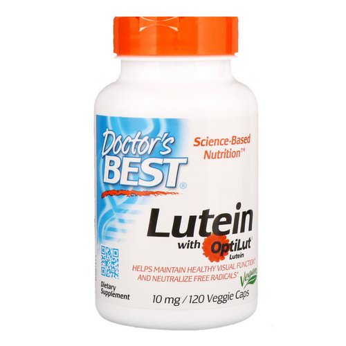 Doctor's Best, Lutein with OptiLut, 10 mg, 120 Veggie Caps Review