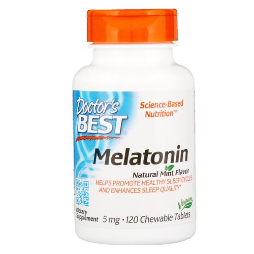 Doctor's Best, Melatonin, Natural Mint Flavor, 5 mg, 120 Chewable Tablets Review