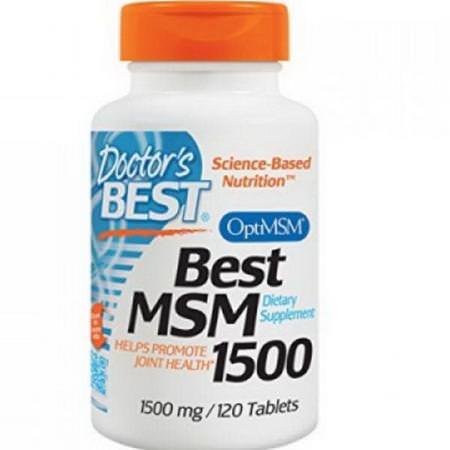 Doctor's Best, MSM with OptiMSM, 1,500 mg, 120 Tablets