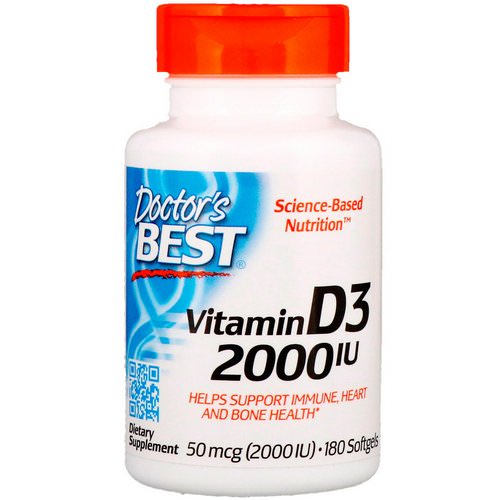 Doctor's Best, Vitamin D3, 50 mcg (2,000 IU), 180 Softgels Review