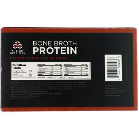 Dr. Axe / Ancient Nutrition Bone Broth Whey Protein Bars - 乳清蛋白棒, 蛋白棒, 核仁巧克力餅, 餅乾