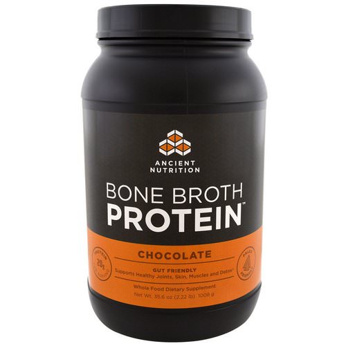 Dr. Axe / Ancient Nutrition, Bone Broth Protein, Chocolate, 2.22 lbs (1008 g) Review