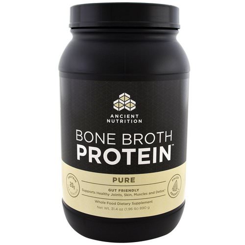 Dr. Axe / Ancient Nutrition, Bone Broth Protein, Pure, 1.96 lbs (890 g) Review