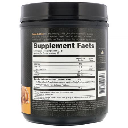 牛肉蛋白, 動物蛋白: Dr. Axe / Ancient Nutrition, Bone Broth Protein, Salted Caramel, 17.8 oz (540 g)
