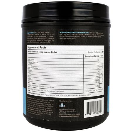 雞蛋白, 動物蛋白: Dr. Axe / Ancient Nutrition, Bone Broth Protein, Vanilla, 16.2 oz (460 g)