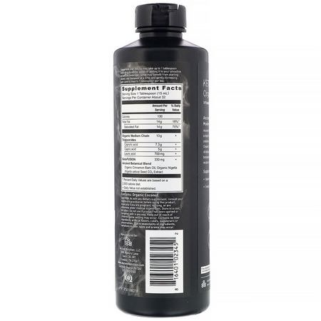 MCT油, 重量: Dr. Axe / Ancient Nutrition, Keto Fusion Organic MCT Oil, Black Seed, 16 fl oz (473 ml)
