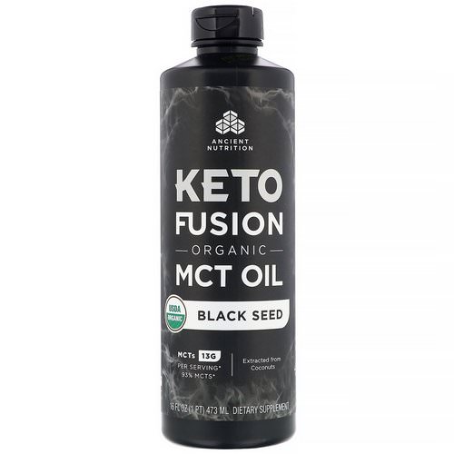 Dr. Axe / Ancient Nutrition, Keto Fusion Organic MCT Oil, Black Seed, 16 fl oz (473 ml) Review