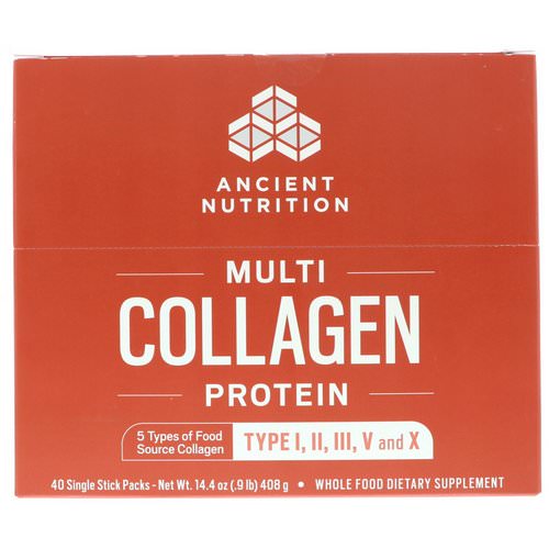 Dr. Axe / Ancient Nutrition, Multi Collagen Protein, 40 Single Stick Packets, 14.4 oz (408 g) Review