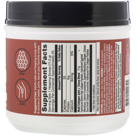 膠原蛋白補品, 關節: Dr. Axe / Ancient Nutrition, Multi Collagen Protein, Joint + Tissue, Natural Vanilla, 8 oz (226 g)