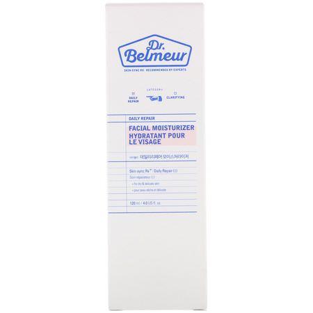 K-美容保濕霜, 乳霜: Dr. Belmeur, Daily Repair, Facial Moisturizer, 4 fl oz (120 ml)
