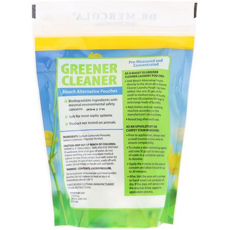 洗滌劑, 洗衣: Dr. Mercola, Greener Cleaner, Bleach Alternative Pouches, 24 Pouches