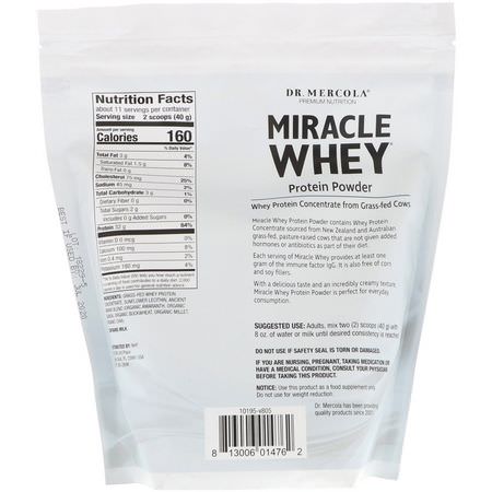 乳清蛋白, 運動營養: Dr. Mercola, Miracle Whey Protein Powder, Original, 16 oz (454 g)
