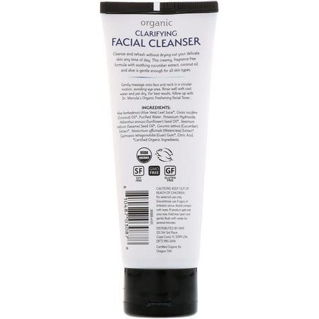 清潔劑, 洗面奶: Dr. Mercola, Organic Clarifying Facial Cleanser, 4 fl oz (118 ml)