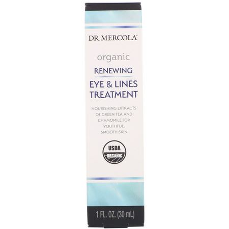 緊緻, 抗衰老: Dr. Mercola, Organic Renewing Eye & Lines Treatment, 1 fl oz (30 ml)