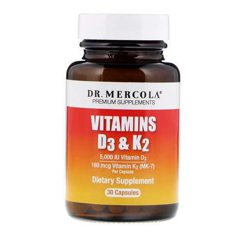 Dr. Mercola, Vitamins D3 & K2, 30 Capsules Review