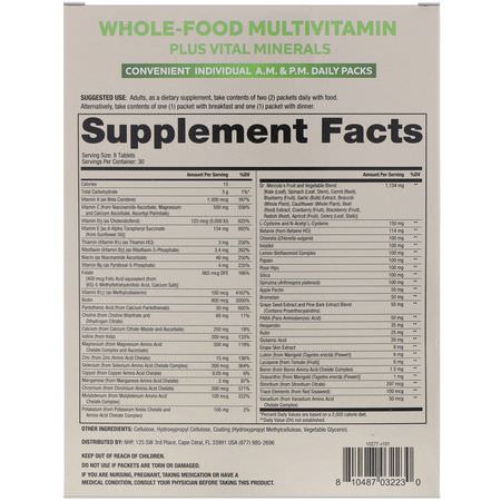 多種維生素, 補品: Dr. Mercola, Whole-Food Multivitamin A.M. & P.M. Daily Packs, 30 Dual Packs