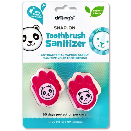 Dr. Tung's, Kid's Snap-On Toothbrush Sanitizer, 2 Toothbrush Sanitizers Review