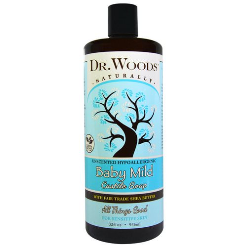 Dr. Woods, Baby Mild, Castile Soap with Fair Trade Shea Butter, Unscented, 32 fl oz (946 ml) Review