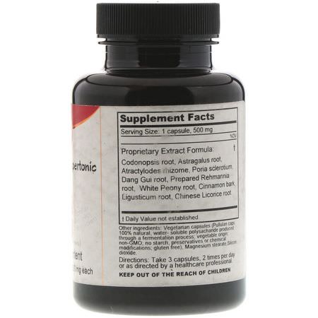 草藥, 順勢療法: Dragon Herbs, Ten Complete Supertonic, 500 mg, 100 Vegetarian Capsules