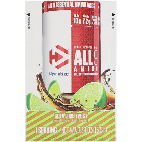 Dymatize Nutrition, All 9 Amino, Cola Lime Twist, 0.54 oz (15.2 g) Review