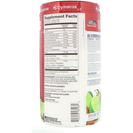 氨基酸: Dymatize Nutrition, All 9 Amino, Cola Lime Twist, 15.87 oz (450 g)