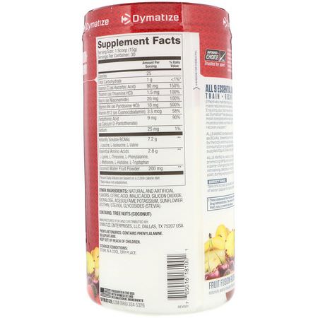 氨基酸: Dymatize Nutrition, All 9 Amino, Fruit Fusion Rush, 15.87 (450 g)