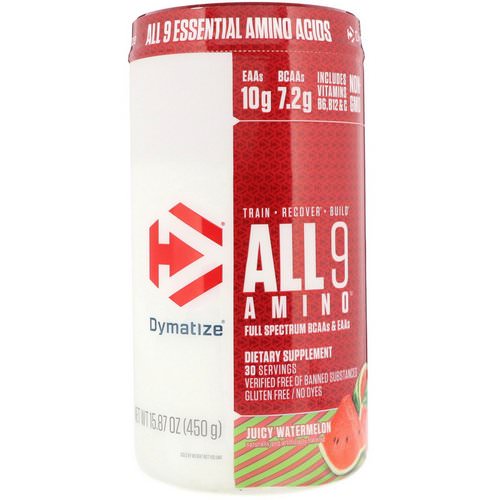 Dymatize Nutrition, All 9 Amino, Juicy Watermelon, 15.87 oz (450 g) Review