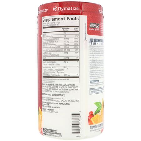 氨基酸: Dymatize Nutrition, All 9 Amino, Orange Cranberry, 15.87 oz (450 g)