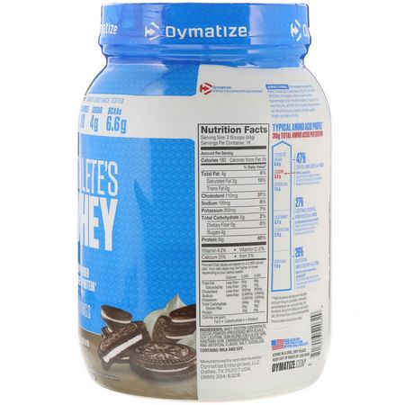 乳清蛋白, 運動營養: Dymatize Nutrition, Athlete’s Whey, Cookies & Cream, 1.75 lb (792 g)