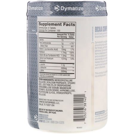 BCAA, 氨基酸: Dymatize Nutrition, BCAA Complex 2200, Branched Chain Amino Acids, 400 Tablets