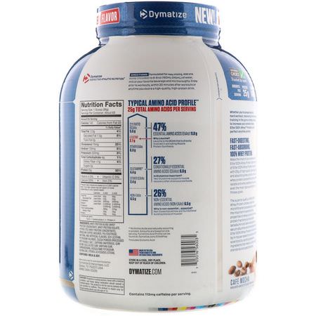 乳清蛋白, 運動營養: Dymatize Nutrition, Elite, 100% Whey Protein Powder, Cafe Mocha, 5 lbs (2.27 kg)