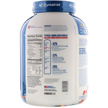 乳清蛋白, 運動營養: Dymatize Nutrition, Elite 100% Whey Protein Powder, Strawberry Blast, 5 lbs (2.3 kg)