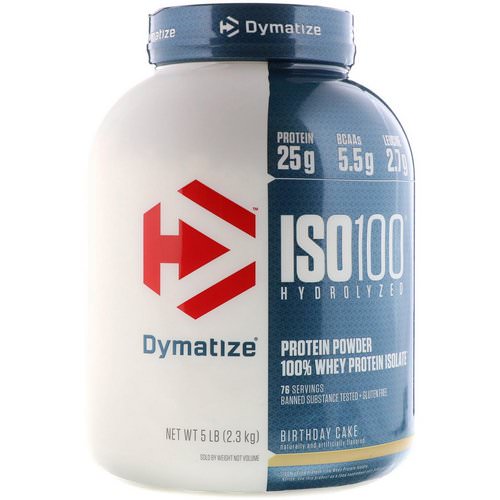 Dymatize Nutrition, ISO 100 Hydrolyzed 100% Whey Protein Isolate, Birthday Cake, 5 lb (2.3 kg) Review