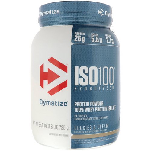 Dymatize Nutrition, ISO 100 Hydrolyzed, 100% Whey Protein Isolate, Cookies & Cream, 1.6 lbs (725 g) Review