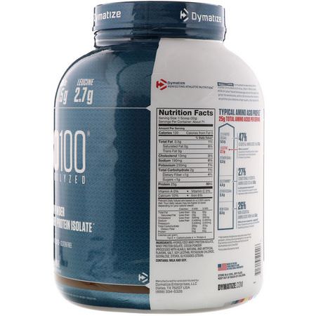 乳清蛋白, 運動營養: Dymatize Nutrition, ISO-100 Hydrolyzed, 100% Whey Protein Isolate, Fudge Brownie, 5 lbs (2.3 kg)