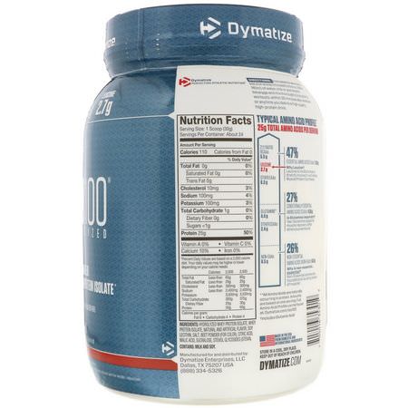 乳清蛋白, 運動營養: Dymatize Nutrition, ISO 100 Hydrolyzed, 100% Whey Protein Isolate, Strawberry, 1.6 lbs (725 g)