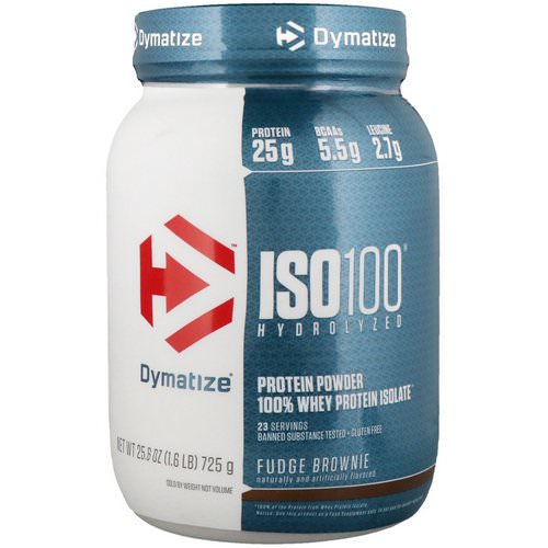 Dymatize Nutrition, ISO100 Hydrolyzed, 100% Whey Protein Isolate, Fudge Brownie, 1.6 lbs (725 g) Review
