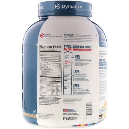 乳清蛋白, 運動營養: Dymatize Nutrition, ISO100 Hydrolyzed, 100% Whey Protein Isolate, Gourmet Vanilla, 5 lbs (2.3 kg)