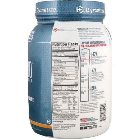 乳清蛋白, 運動營養: Dymatize Nutrition, ISO100 Hydrolyzed, 100% Whey Protein Isolate, Orange Dreamsicle, 1.6 lbs (725 g)