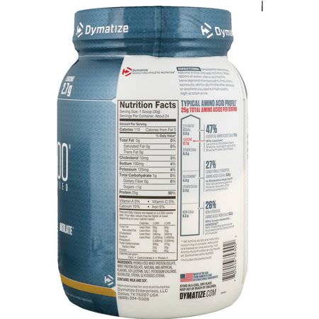 乳清蛋白, 運動營養: Dymatize Nutrition, ISO100 Hydrolyzed, 100% Whey Protein Isolate, Smooth Banana, 1.6 lbs (725 g)