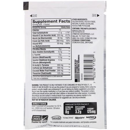 蘋果酸蘋果酸, 一氧化氮: Dymatize Nutrition, Pre-W.O, Chilled Fruit Fusion, 0.7 oz (19.9 g)