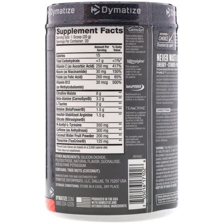 蘋果酸蘋果酸, 一氧化氮: Dymatize Nutrition, Pre W.O, Chilled Fruit Fusion, 14.11 oz (400 g)
