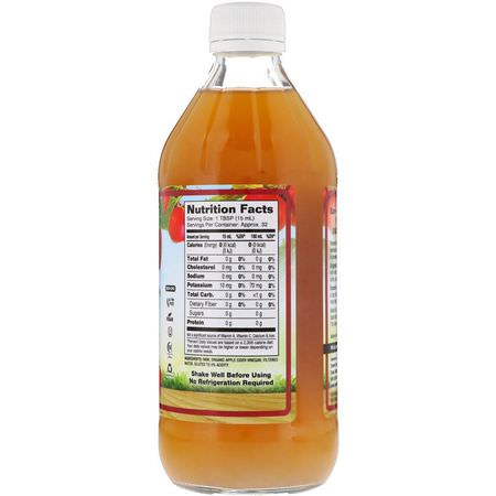 蘋果酒醋: Dynamic Health Laboratories, Organic Raw Apple Cider Vinegar with Mother, 16 fl oz (473 ml)