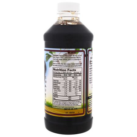 黑色櫻桃果餡餅: Dynamic Health Laboratories, Pure Black Cherry, 100% Juice Concentrate, Unsweetened, 16 fl oz (473 ml)