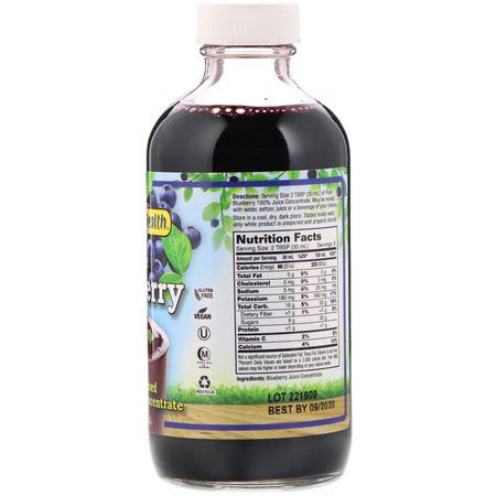 超級食物, 藍莓汁: Dynamic Health Laboratories, Pure Blueberry, 100% Juice Concentrate, Unsweetened, 8 fl oz (237 ml)