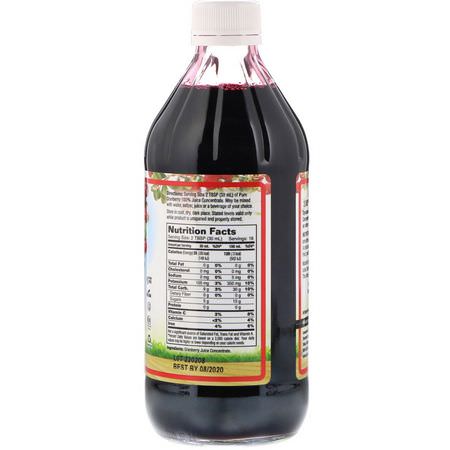 果汁, 飲料: Dynamic Health Laboratories, Pure Cranberry, 100% Juice Concentrate, Unsweetened, 16 fl oz (473 ml)