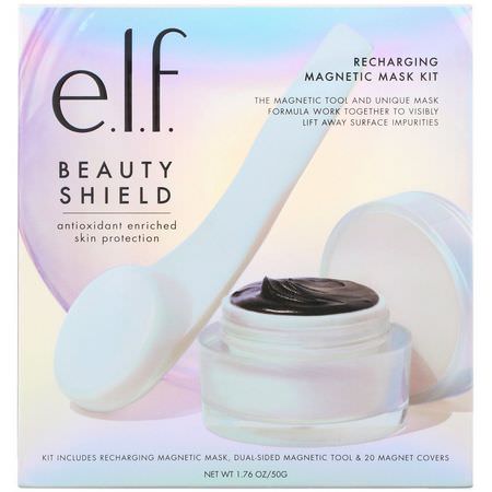治療口罩, 果皮: E.L.F, Beauty Shield Recharging Magnetic Mask Kit, 1.76 oz (50 g)